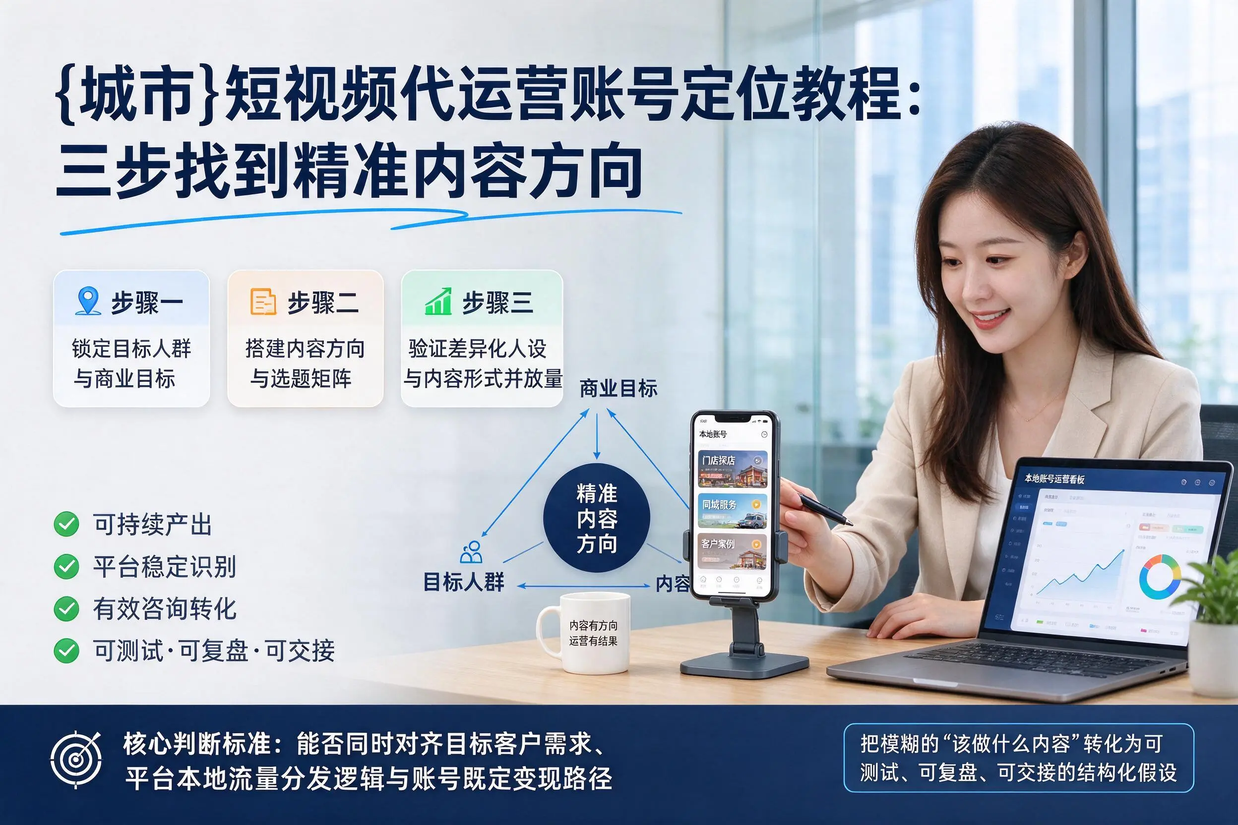 东方短视频代运营账号定位教程：三步找到精准内容方向