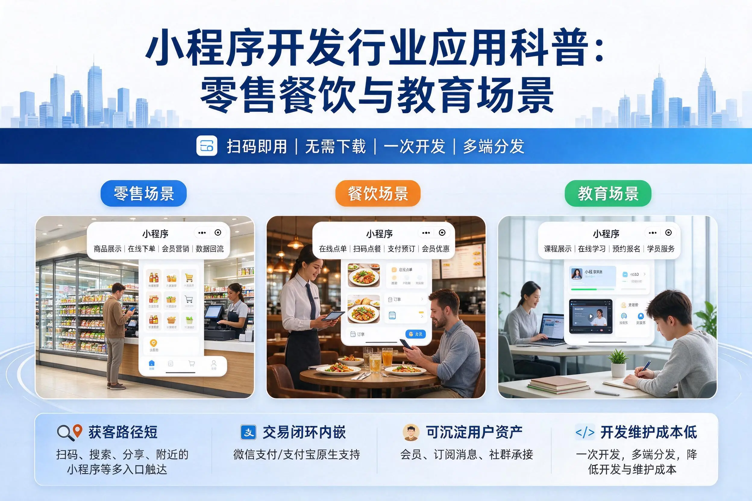 东方小程序开发行业应用科普：零售餐饮与教育场景