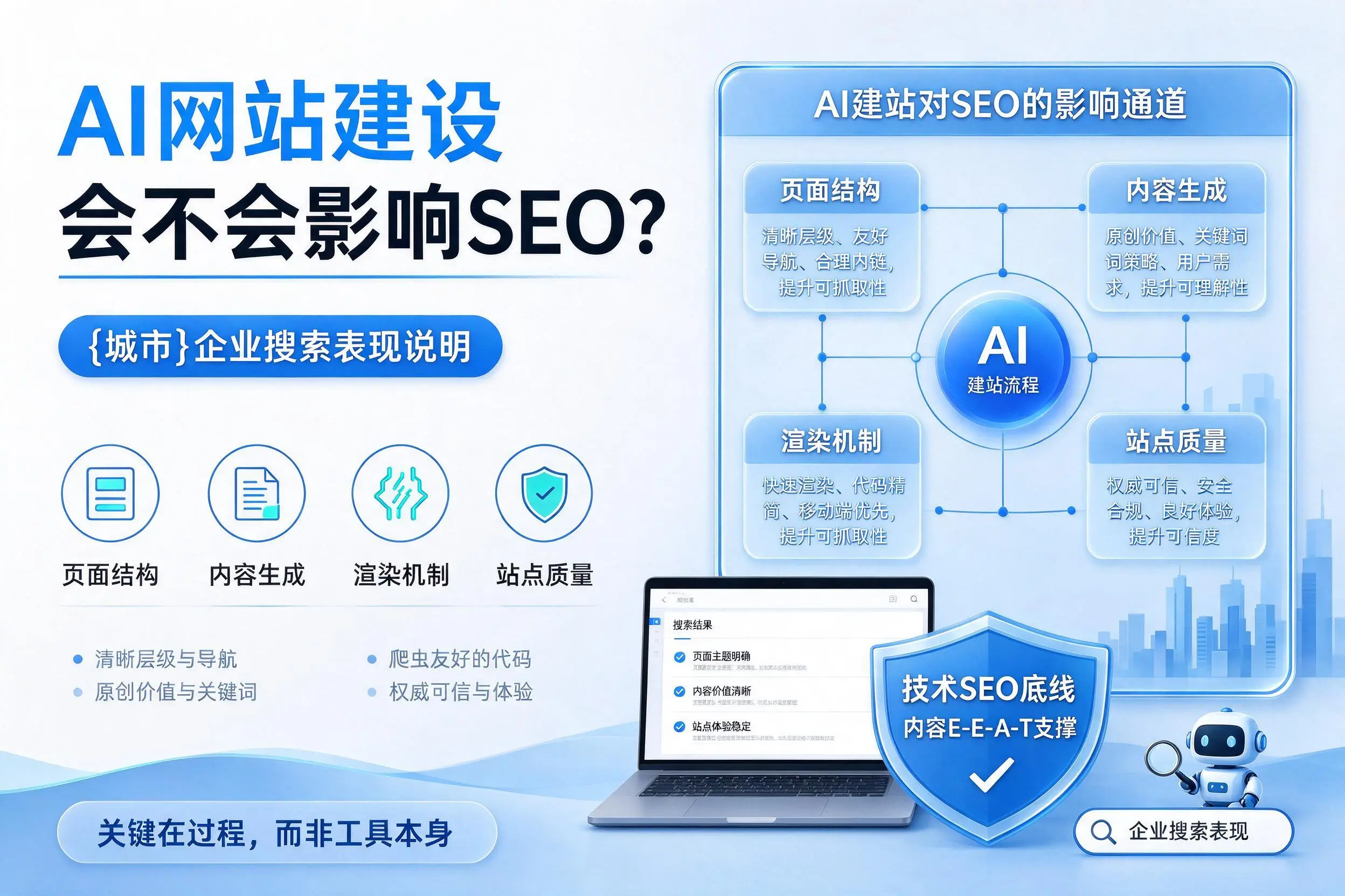 AI网站建设会不会影响SEO？东方企业搜索表现说明