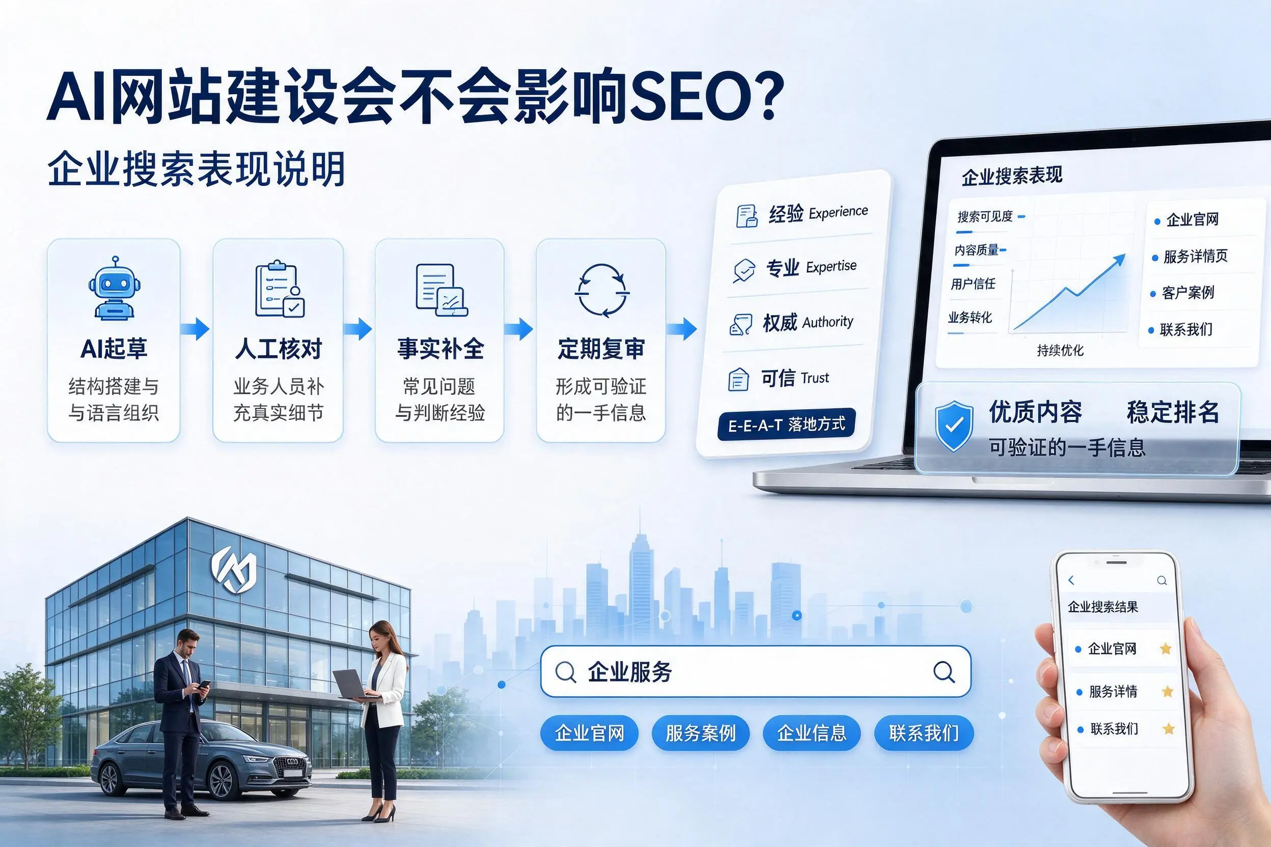 AI网站建设会不会影响SEO？东方企业搜索表现说明