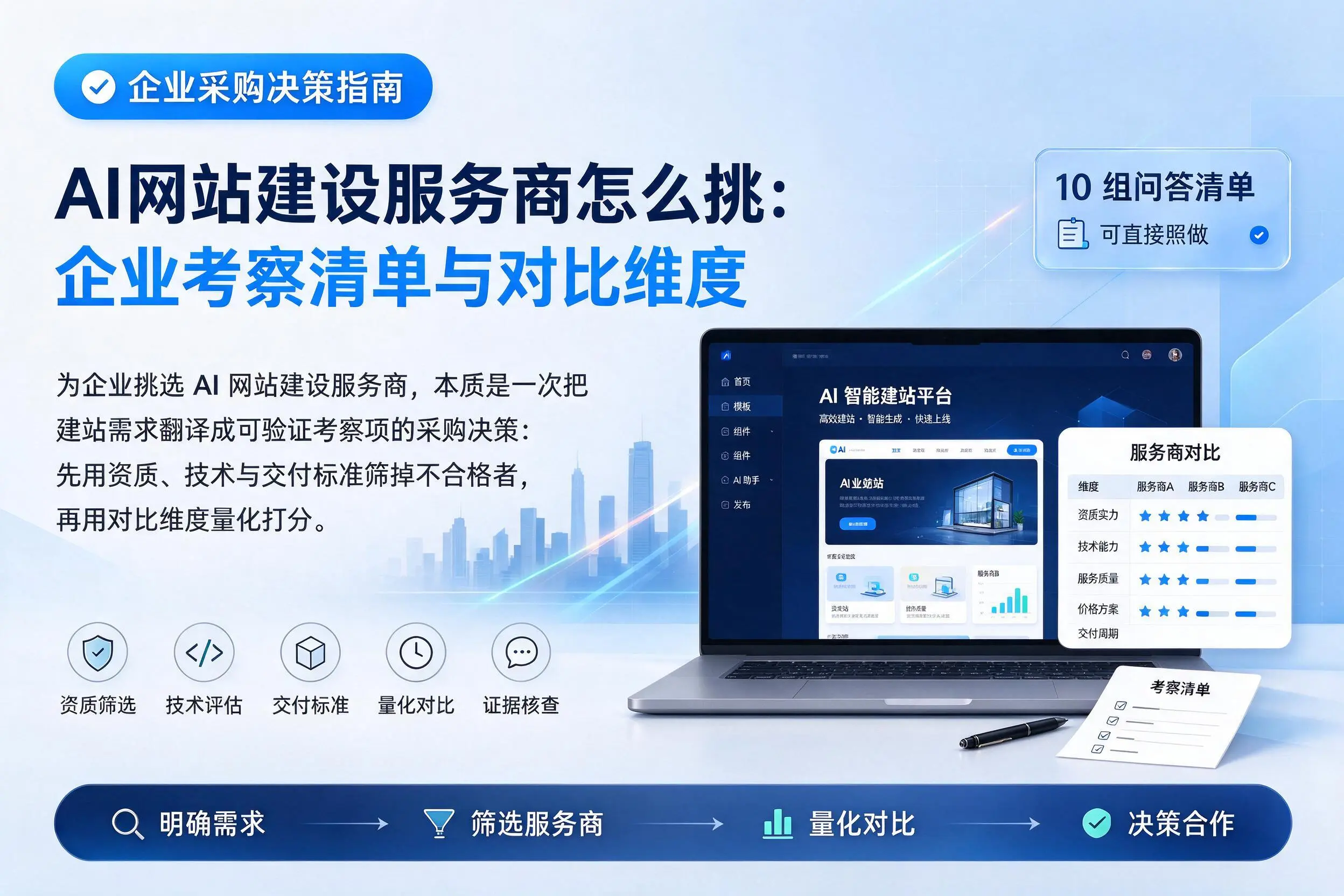AI网站建设服务商怎么挑:东方企业考察清单与对比维度