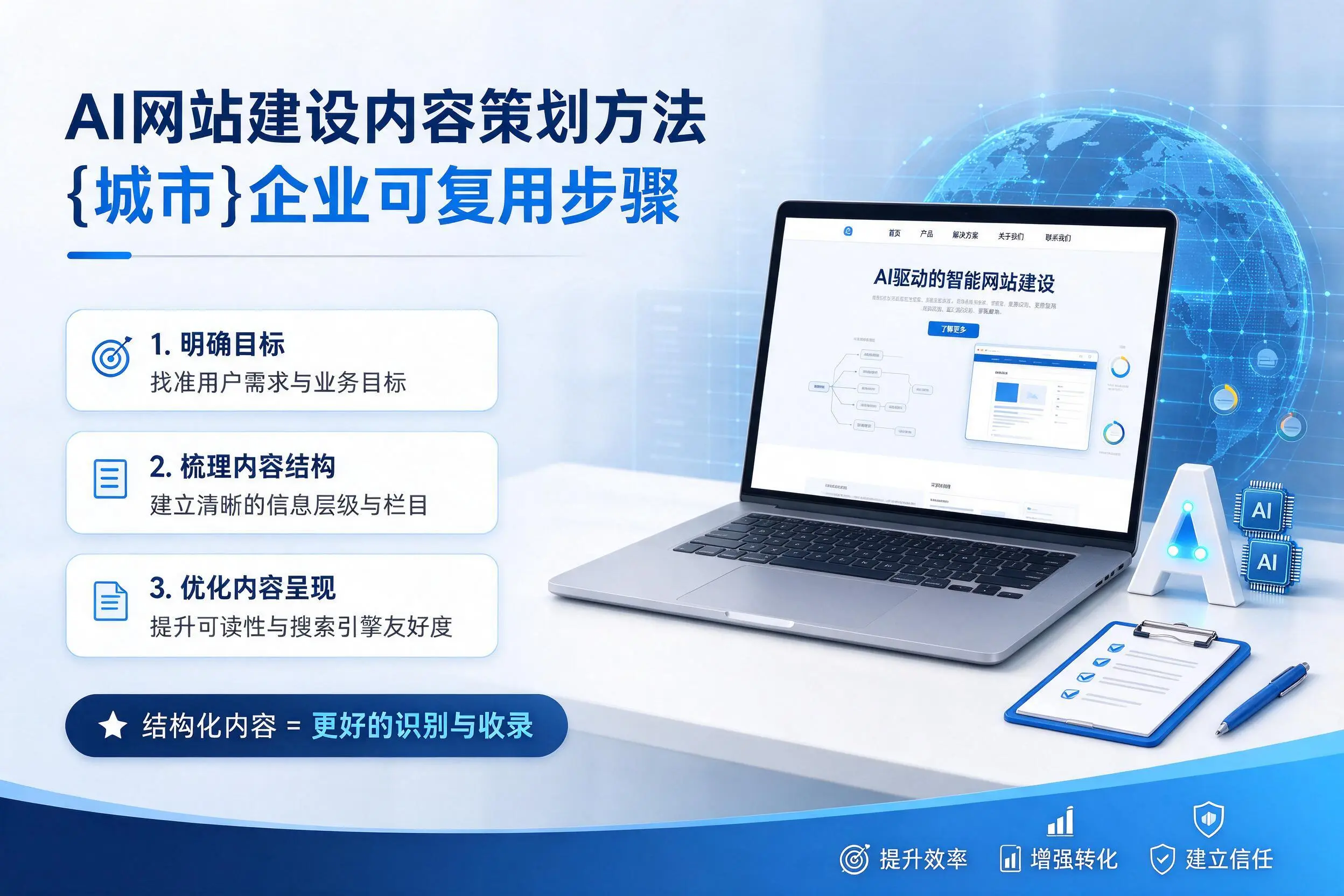 AI网站建设内容策划方法，东方企业可复用步骤