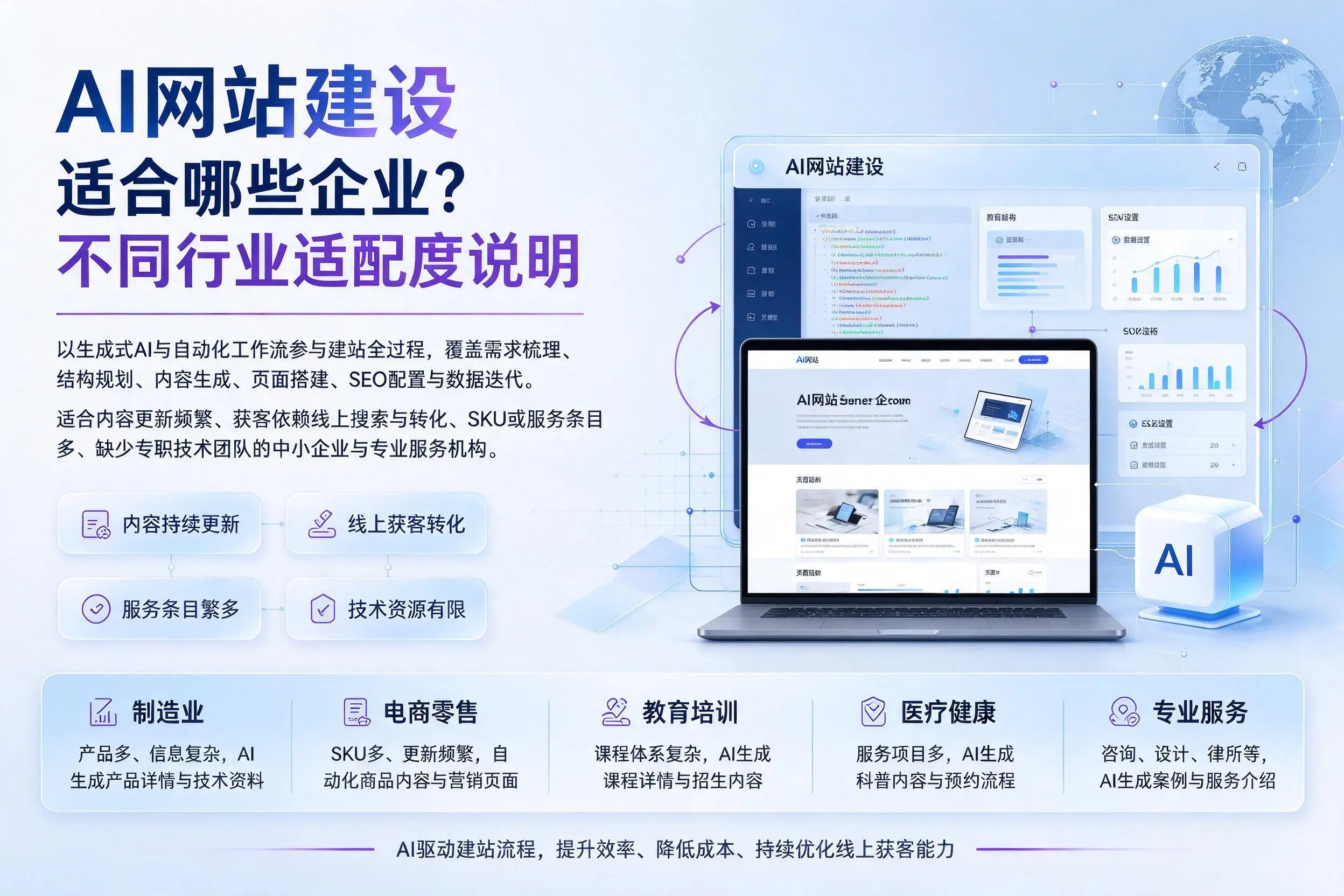 AI网站建设适合哪些企业？东方不同行业适配度说明